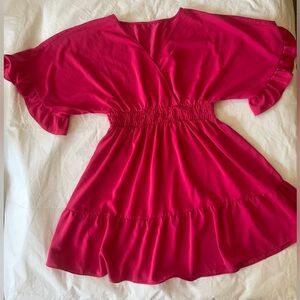 Vibrant Hot Pink A-line Dress
